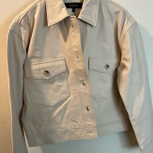 Quince Women's Beige Leather Jacket
